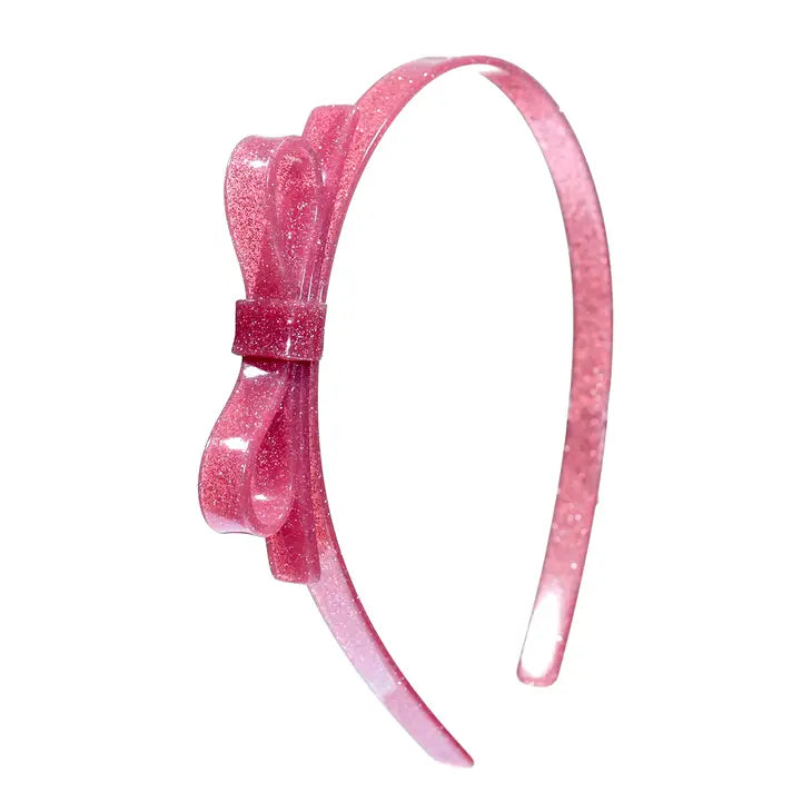 Val-Vintage Pink Thin Bow Headband