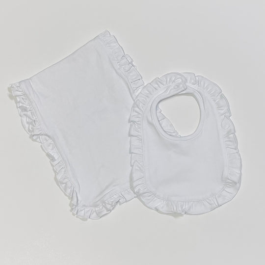 Ruffle Trim Baby Bib