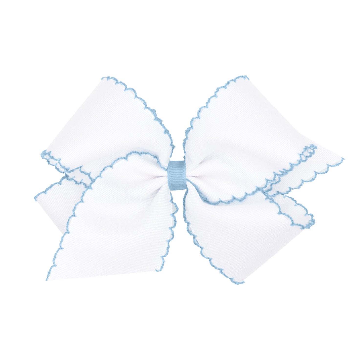 Moonstitch Bow - White with Millennium Blue (King)