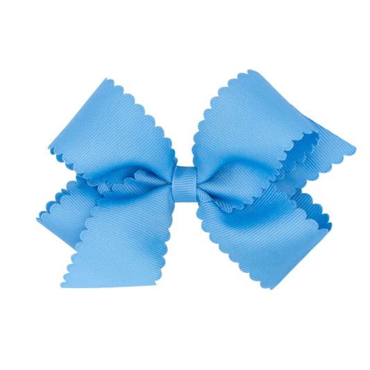Medium Scalloped Edge Grosgrain Bow (Multiple Colors)