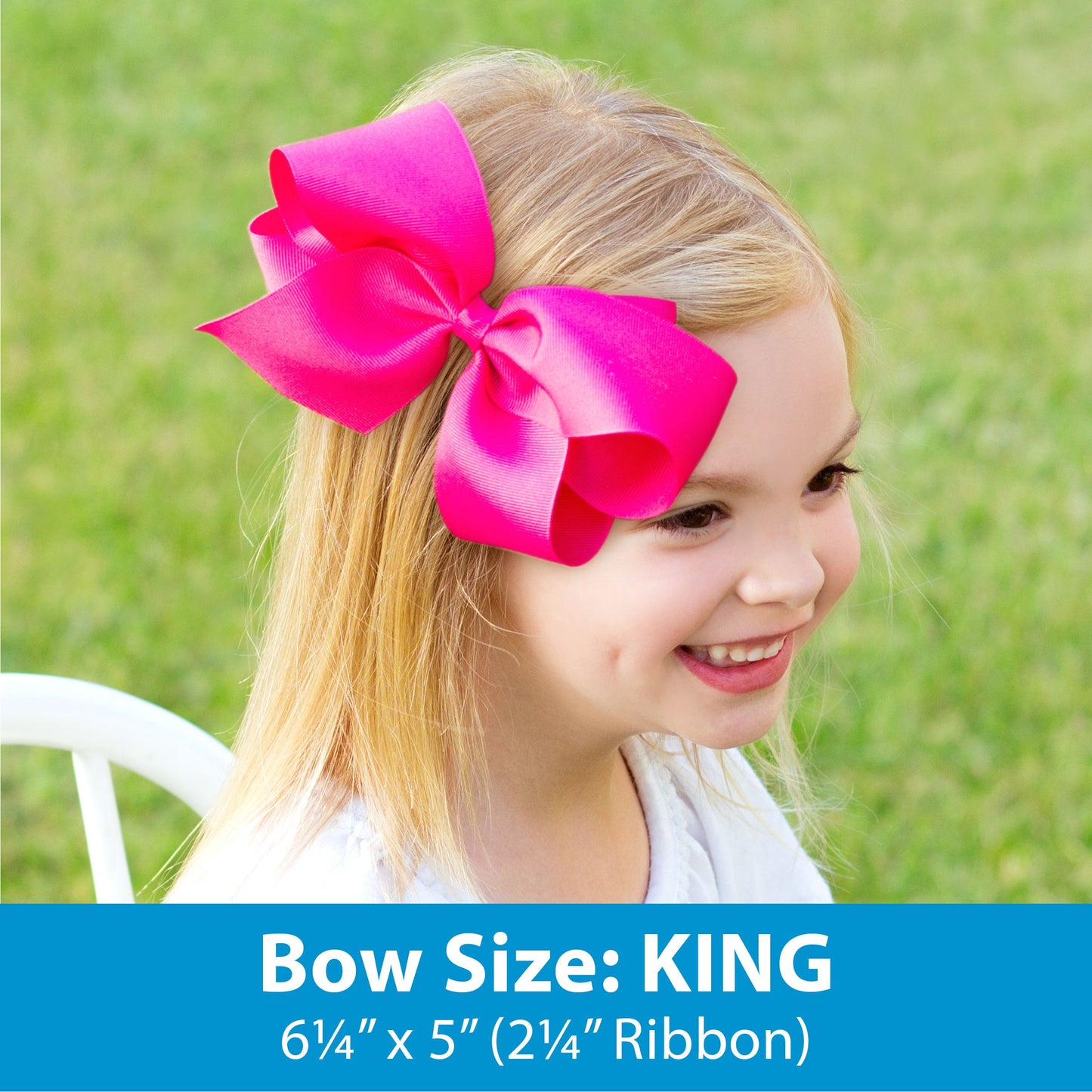 Moonstitch Bow - White with Millennium Blue (King)